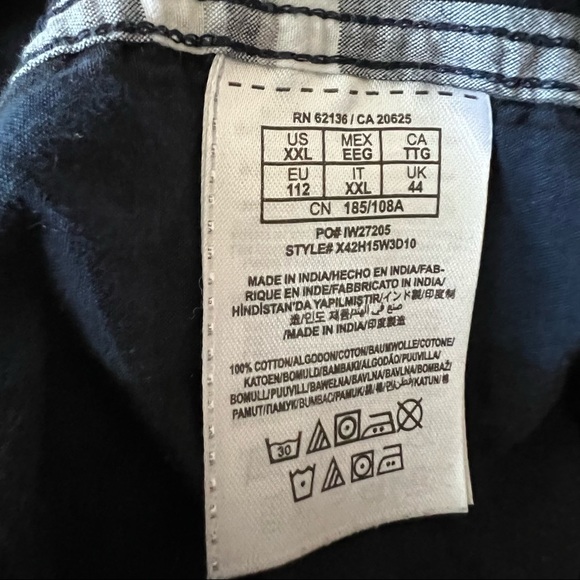 Guess Blue Black Plaid Shirt Short-Sleeve Button-Down - Picture 5 of 5